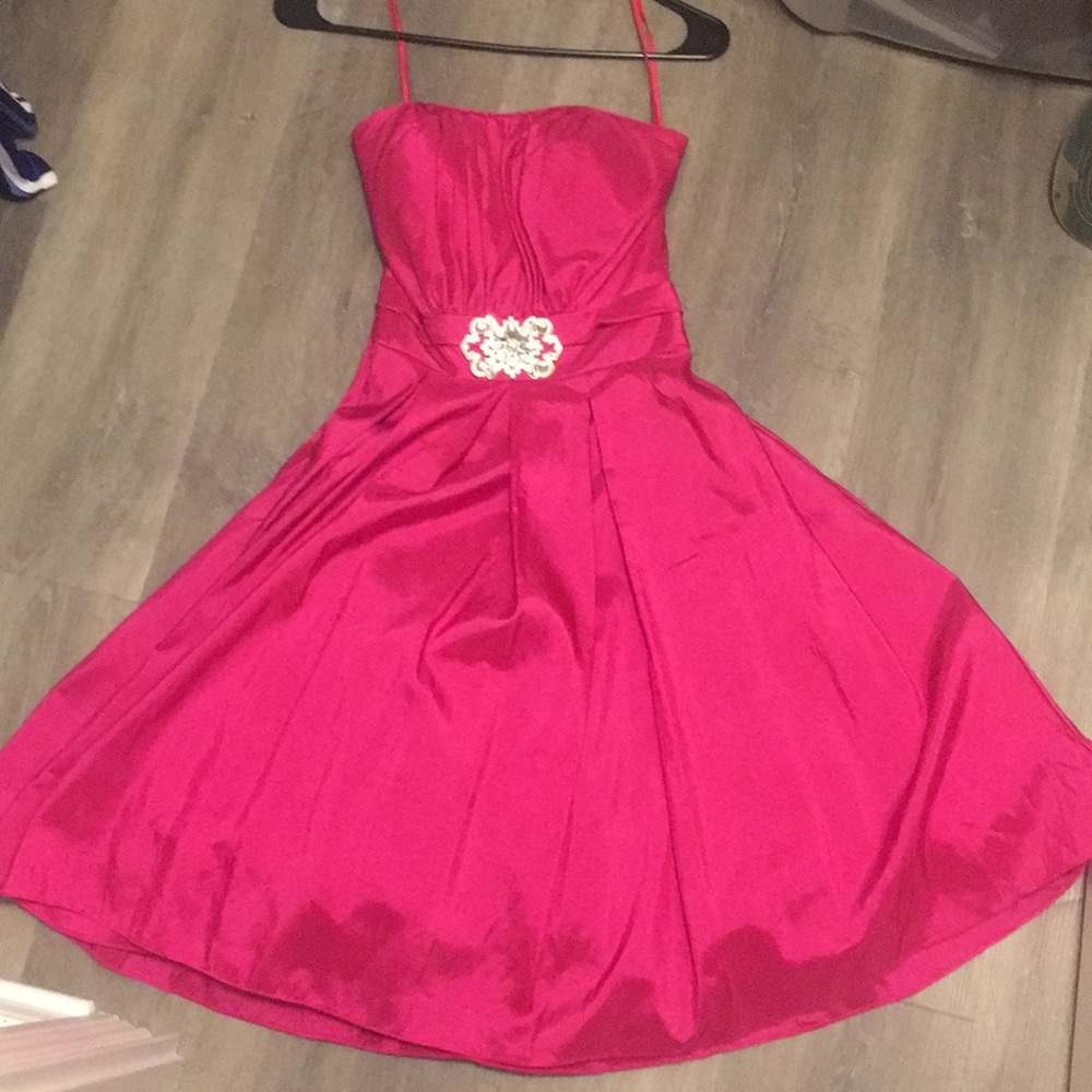 Strapless pink dress
